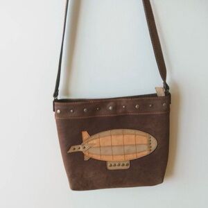 Brown Crossbody Designer Bag with Airship Design